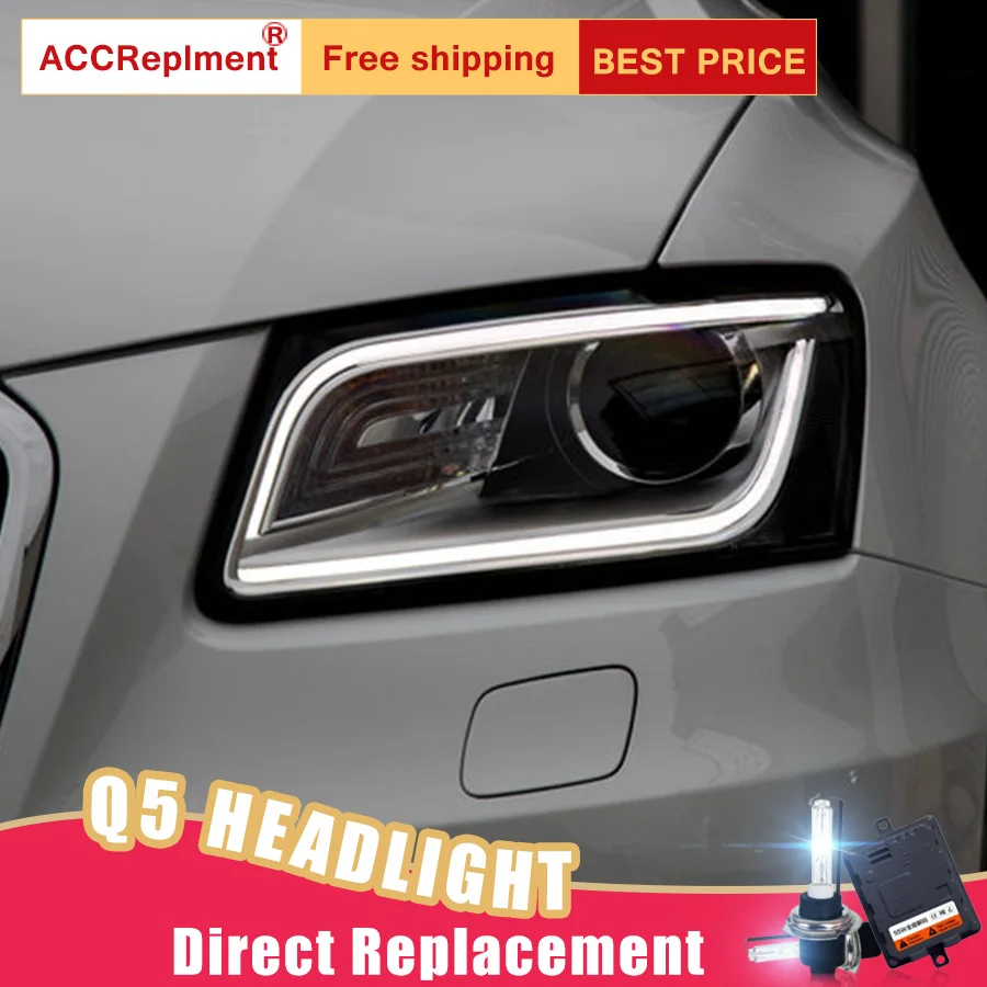 2 шт. светодиодный фары для Audi Q5 2009- светодиодный автомобильный фонарь ангельские глазки ксенон HID комплект Противотуманные фары светодиодный дневные ходовые огни