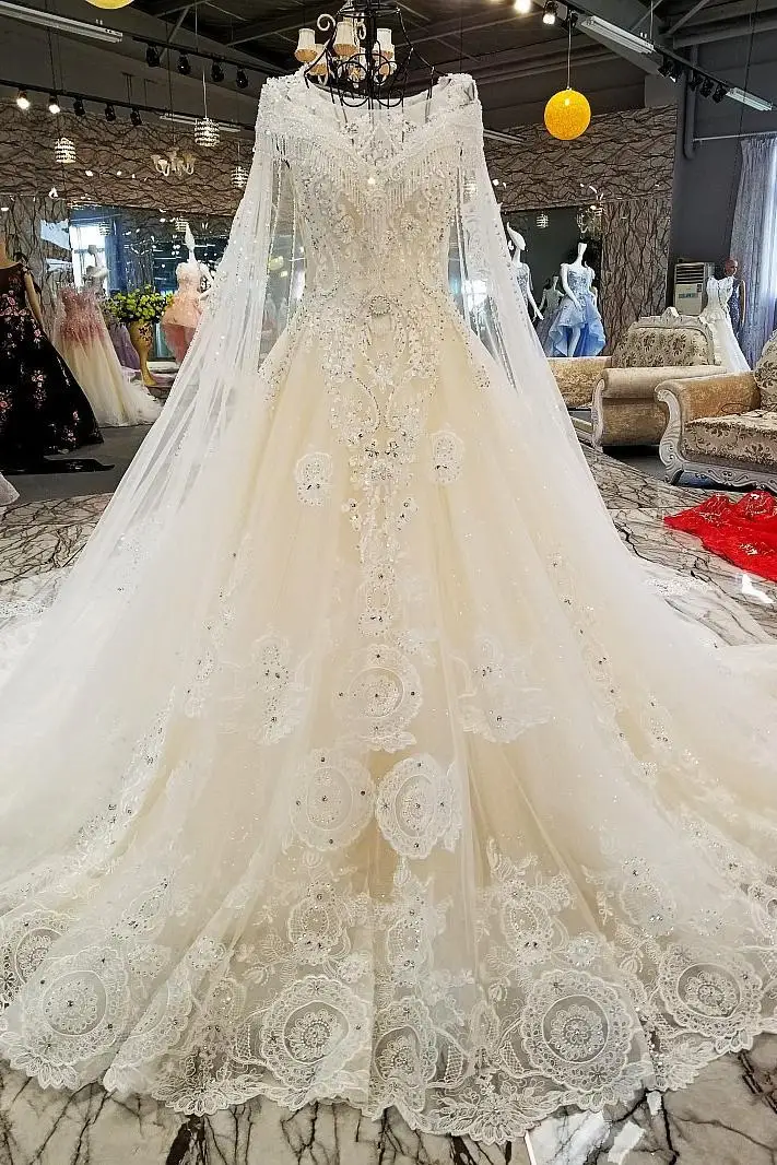 Vestido De Noiva Роскошные без рукавов шаль пряжа кружева свадебные платья 2018 Кристалл
