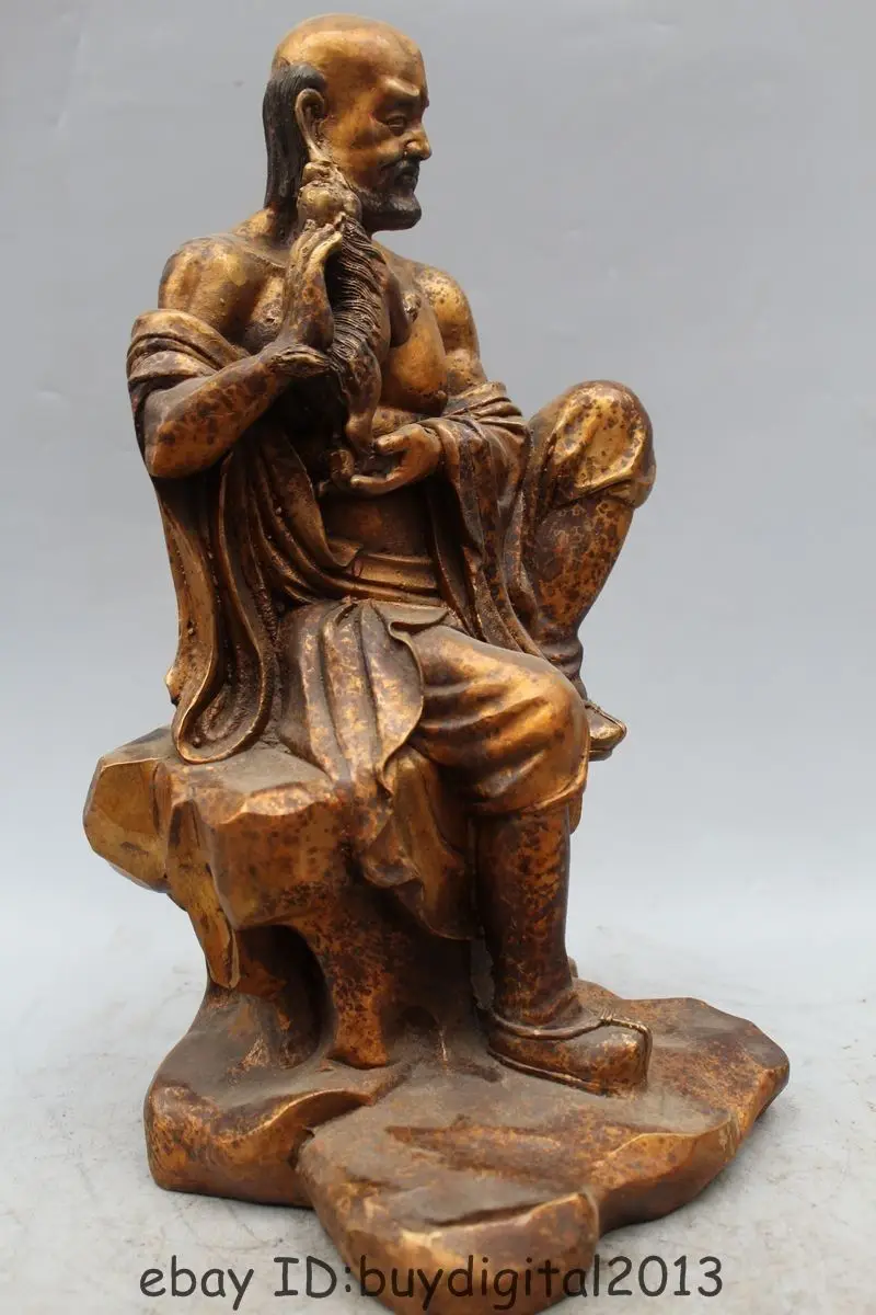 15 &quotКитайский буддийский из бронзы Gild 18 Arhats Kylin shaveling Monk Buddha | Дом и сад