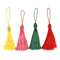 50pieces 15cm long pendant key tassel pom pom fringe appliques for bags clothes earring decorated art sewing accessories th1083