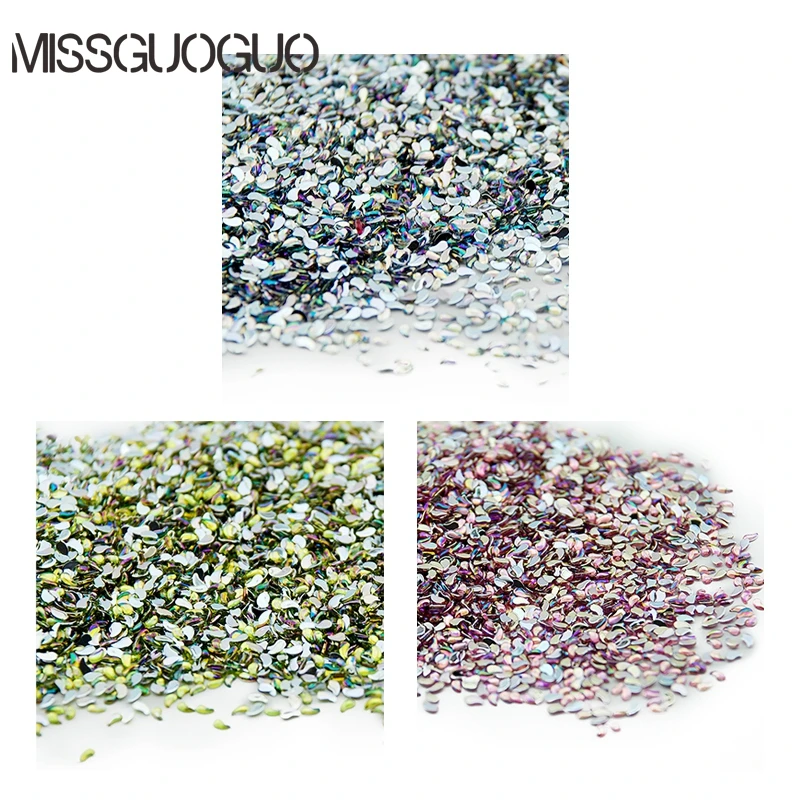 

1.5X3mm Comma 500pcs nail art 3d decorations new arrival Multicolor Acrylic Nail Art Decoration Shining Rhinestones