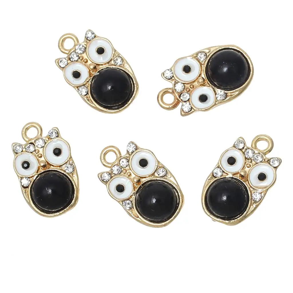 DoreenBeads цинковый металлический сплав + стразы Акриловые шармы Для Подвески Сова