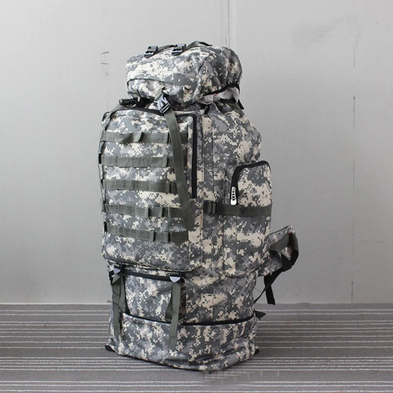 100л Военная Сумка Molle, походный тактический рюкзак, мужские большие рюкзаки, походные дорожные уличные спортивные сумки, рюкзак - Цвет: ACU