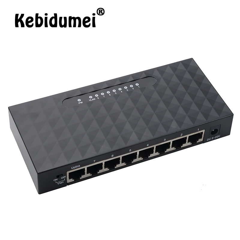 8 портовый гигабитный сетевой коммутатор 10/100/1000 Мбит/с Ethernet Lan Hub