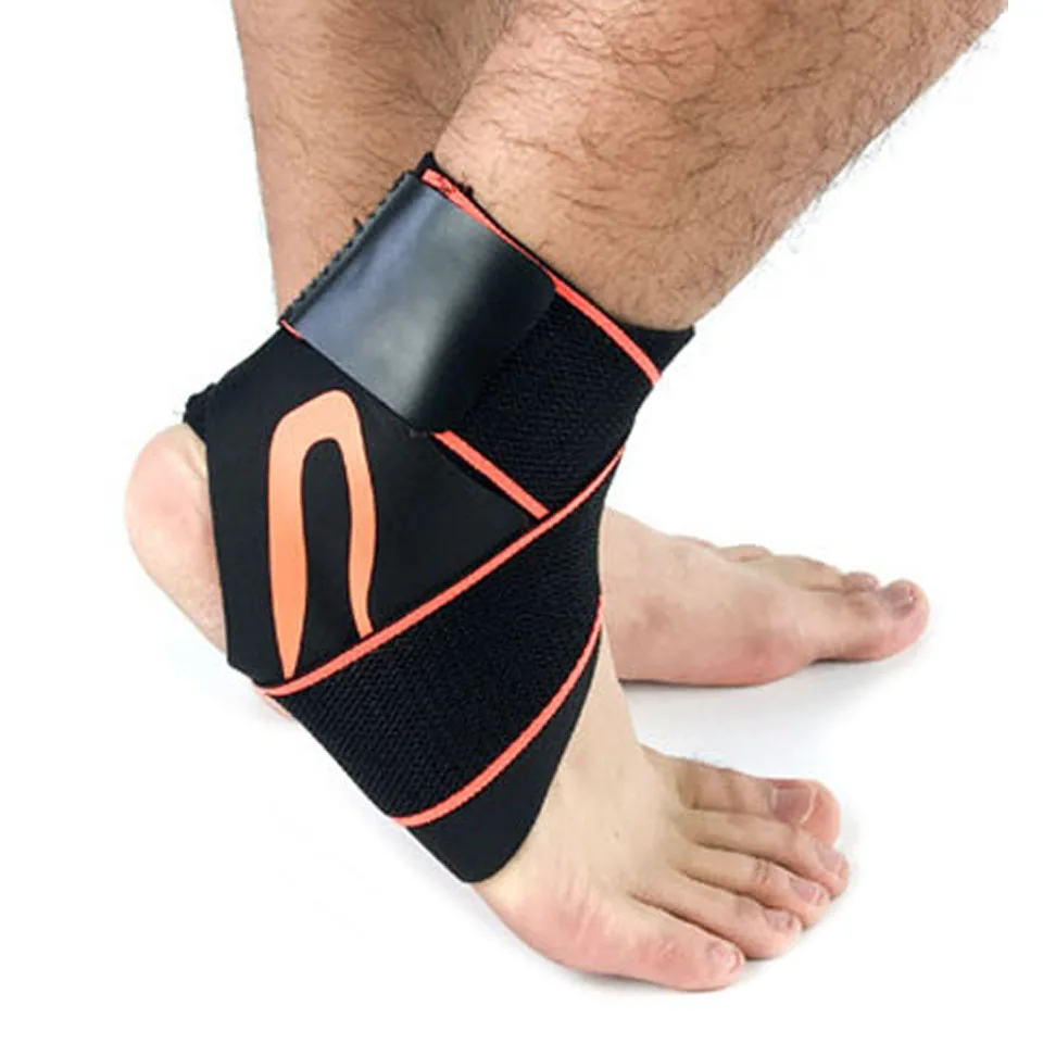 Black with orange3.9 1 шт. герметичная повязка на лодыжку Поддержка защиты ног Баскетбол Футбол бадминтон от растяжений защита лодыжки теплый бандаж уход - Цвет: Black with orange3.9