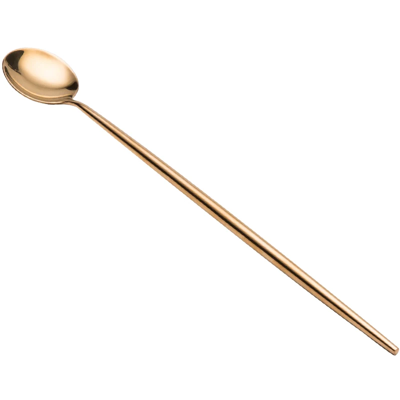 Корейский нержавеющая сталь золотой Сервировочный набор ложек высокого