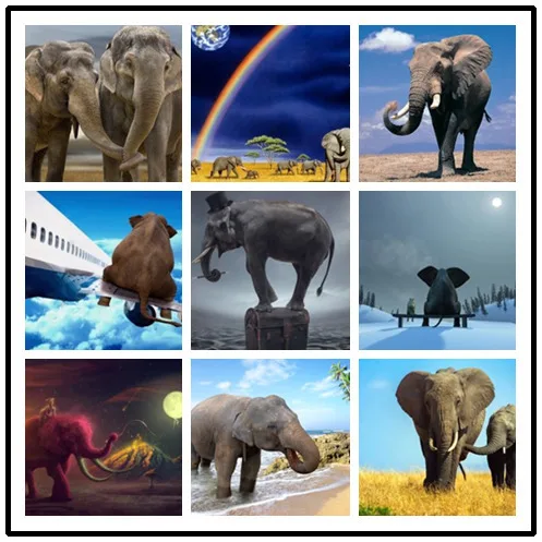 

LIPHISFUN Diamond Painting Embroidery 5D DIY Cross Stitch Square/round Home Decor Drill Elephant Animal