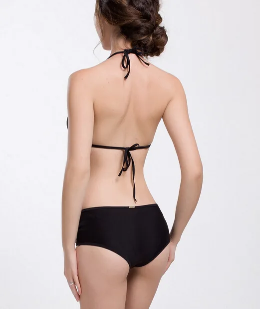 Прозрачная сетка ушко купальник бикини черный пикантные Для женщин нижнее белье