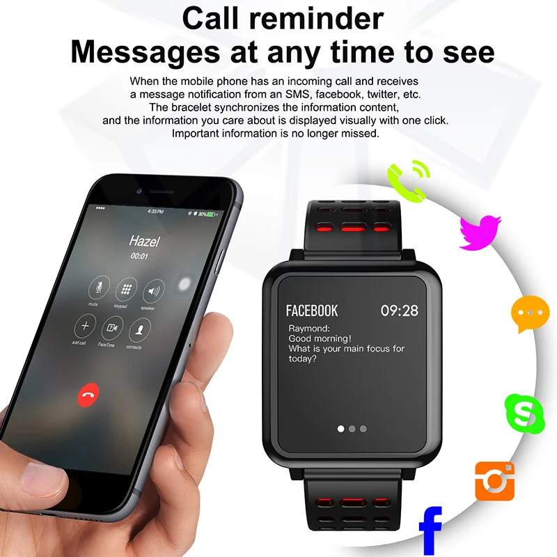 MKS Smartwatch IP67 водонепроницаемые носимые устройства Bluetooth Шагомер монитор сердечного ритма цветной дисплей умные часы для Android/IOS
