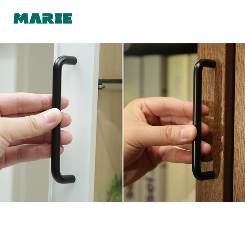 480 мм ручка для мебели шкафа и черного серебряного цвета кухонная дверь шкаф