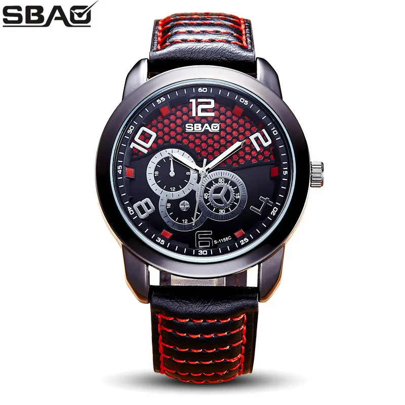 SBAO Марка оптовая продажа с фабрики кварцевые Для мужчин имитация кожаным