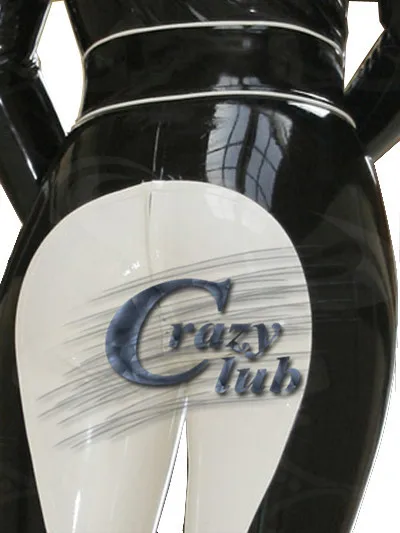 Crazy club_Latex Women Catsuit Clothes Female latex leotard with multicolored belt round balloons latex sexy lingerie hot latex