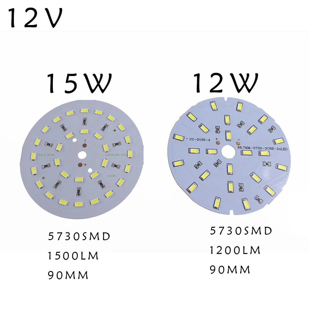 Сверхъяркая печатная плата SMD5730 12 В 100 лм/Вт лампа 3 Вт 5 7 9 15 21 светодиодная