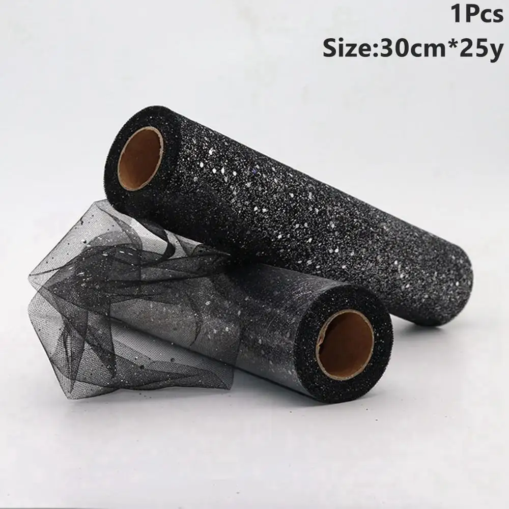 Tulle Roll 41 Taoup 5 см 15 см 30 см органза тюль в рулонах для свадьбы Вечерние Декор день рождения Babyshower блесток сетка тюль рулон ткани ленты 25 ярдов DIY - Цвет: Tulle Roll 41