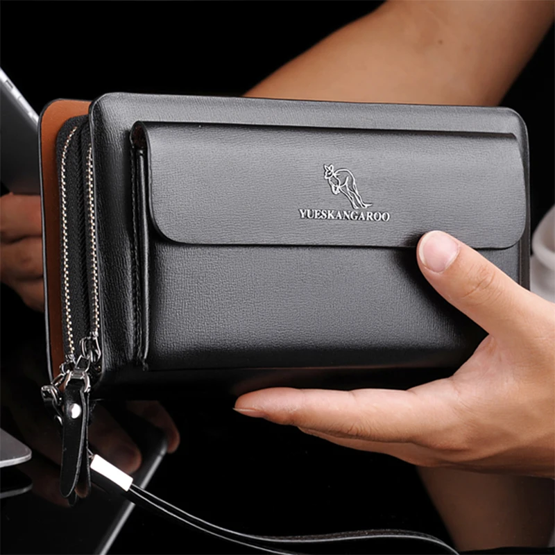 Мужской кошелек YUESKANGAROO Длинный из кожи для повседневной носки 2019|men purse|brand designer