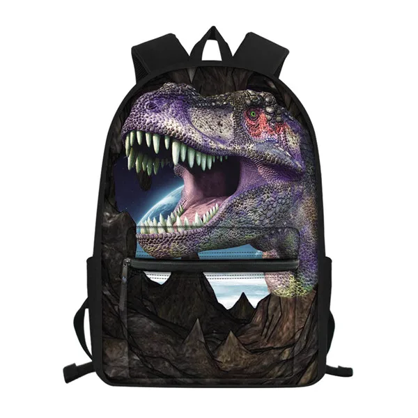 Jackhereook крутой T-rex динозавр школьные сумки комплект из 3 предметов большой холщовый рюкзак для подростков мальчиков рюкзак для студентов с коробкой для ланча пенал - Цвет: HX673Z58