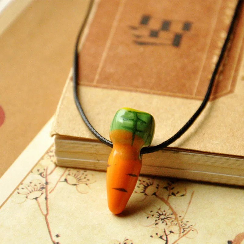 10 шт./лот женское ожерелье с подвеской в виде морковки керамические бусины ПУ