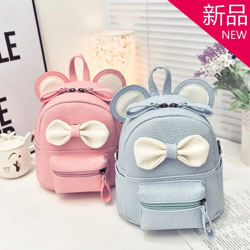 2017 Кожа Милые Девушки Рюкзак Школа Небольшая Мини Лук Подростков Девочек Рюкзаки