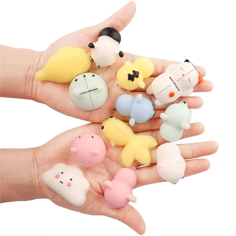 30 шт. в упаковке, игрушки Mochi, мягкие игрушки, сжимаемые случайные животные, игрушка для снятия стресса, мягкая кошка, сжимаемая Забавная детская игрушка Kawaii