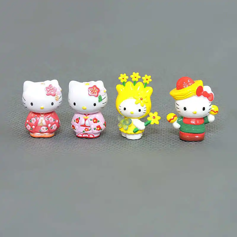 100 шт./лот 1,5-2,5 см Мини hello kitty фигурки пластиковые ПВХ рождественские игрушки для детей домашний декор торта коллекционные игрушки S4272