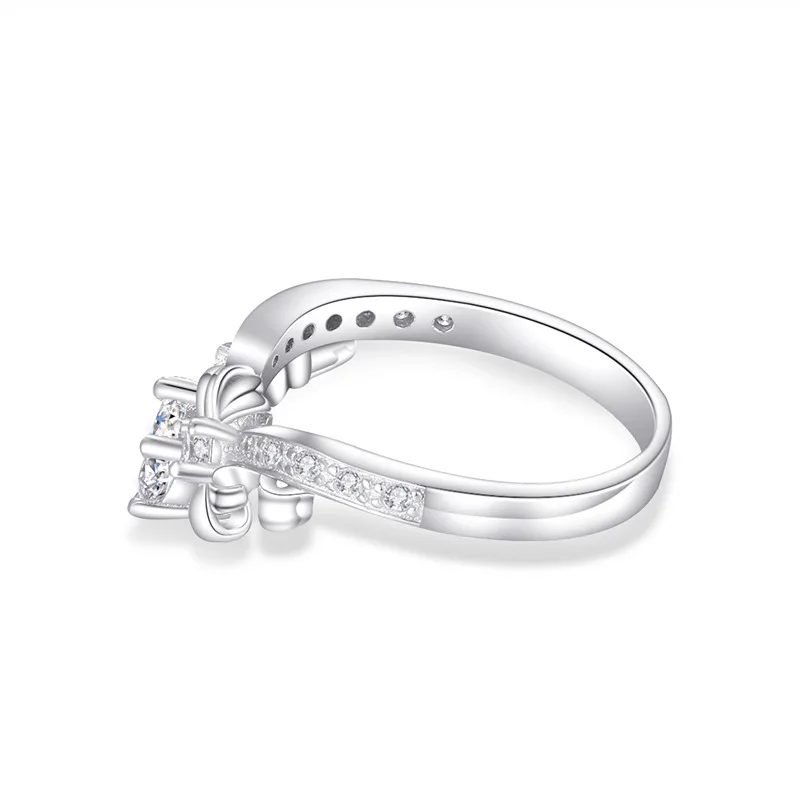 Подлинное высококачественное роскошное кольцо с бантом имитирующее Moissanite