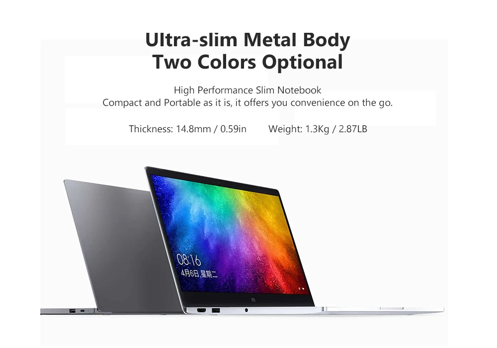 Xiaomi Mi ноутбук Air 13," ультратонкий Intel 8th quad core i5/i7 8GB GeForce MX250 256G SSD Распознавание отпечатков пальцев ПК