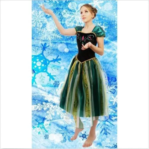Эльза и Анна День рождения Мода Ice queen Детский костюм для вечеринок Платье для косплея Для Взрослых Девочек Золушка Белоснежка принцесса костюмы на Хэллоуин - Цвет: A