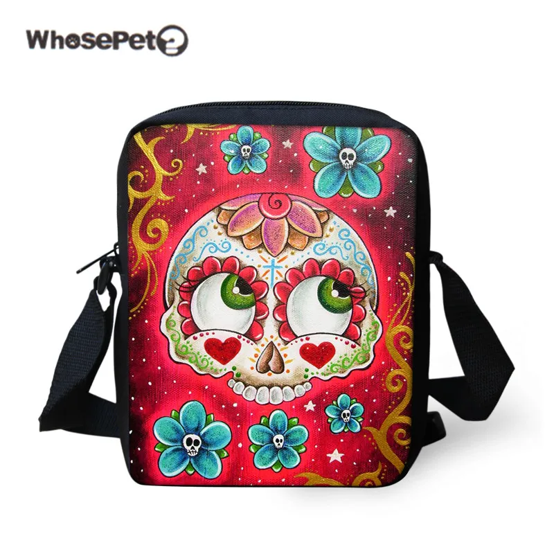 WHOSEPET красная мини сумка на плечо с черепом для девочек школьная сэтчел модная