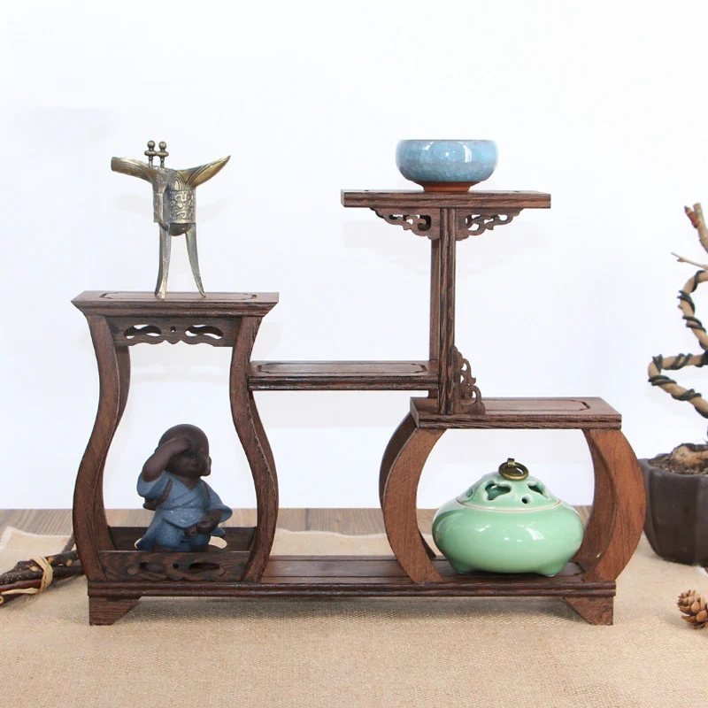 Богатый старинный деревянный шкаф для сокровищ полки демонстрации мебели в