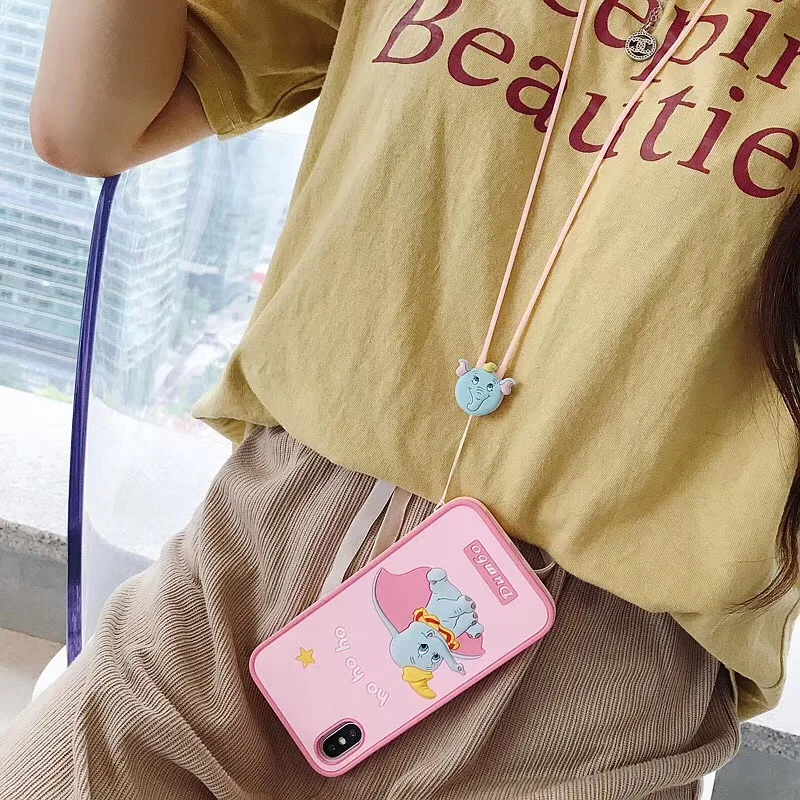 Милый мультяшный Dumbo 3D однотонный силиконовый чехол для iphone X XS Max Xr 8 7 6 6s Plus с