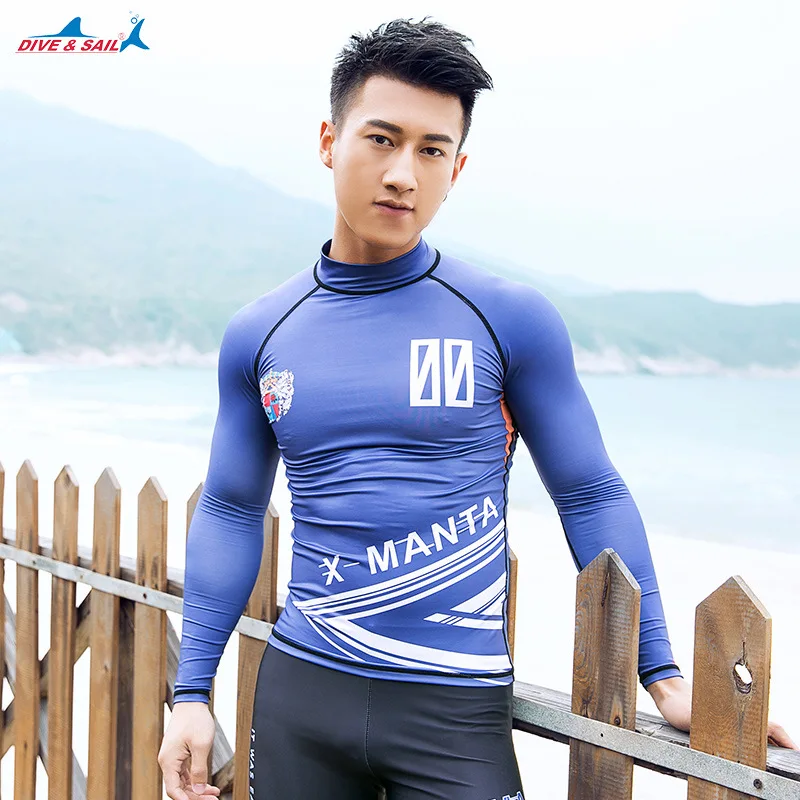 Мужские рашгарды с молнией длинным рукавом УФ Защита мужская рубашка для