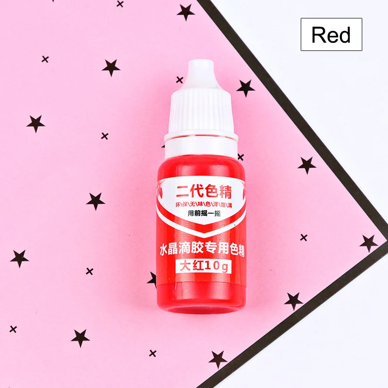 red 10 г ПИГМЕНТ из эпоксидной смолы, УФ-окрашивающий краситель, красящий пигмент из смолы, сделай сам, ручной работы, художественные наборы, 15 цветов - Цвет: red