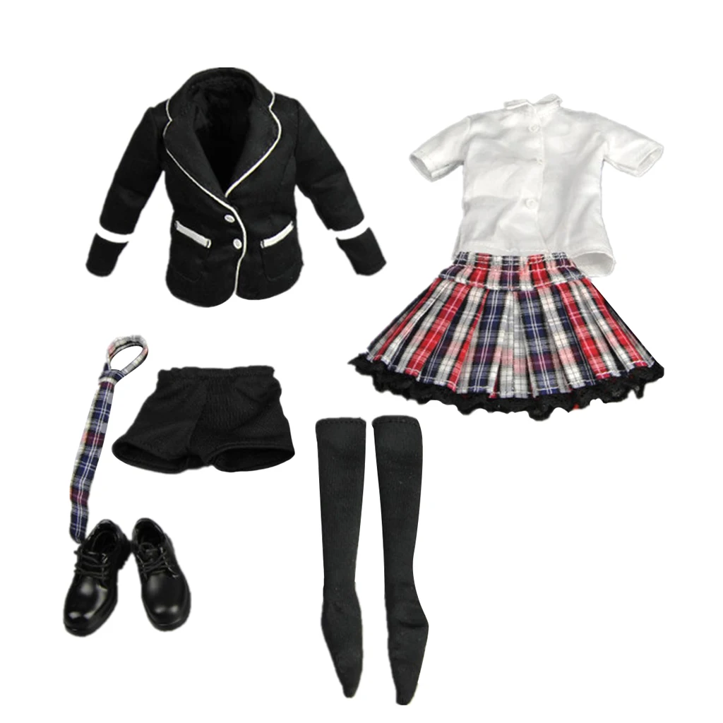 1/6 масштаб Женская одежда черная школьная форма костюм для 12 &quotфигурку