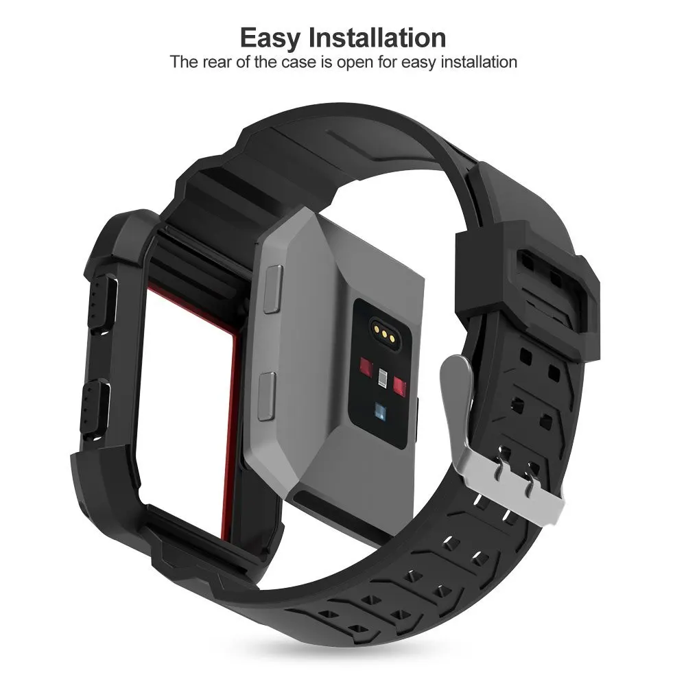 Силиконовый спортивный ремешок для часов для Fitbit Ionic, умный ремешок для часов с защитным чехлом, сменный браслет, браслет