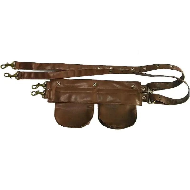Brown Leather Pocket Belt Small Waist Pouch Bag Corsets And Bustiers Sexy Corset Cothic Clothing Steampunk Costume Accessories | Женская