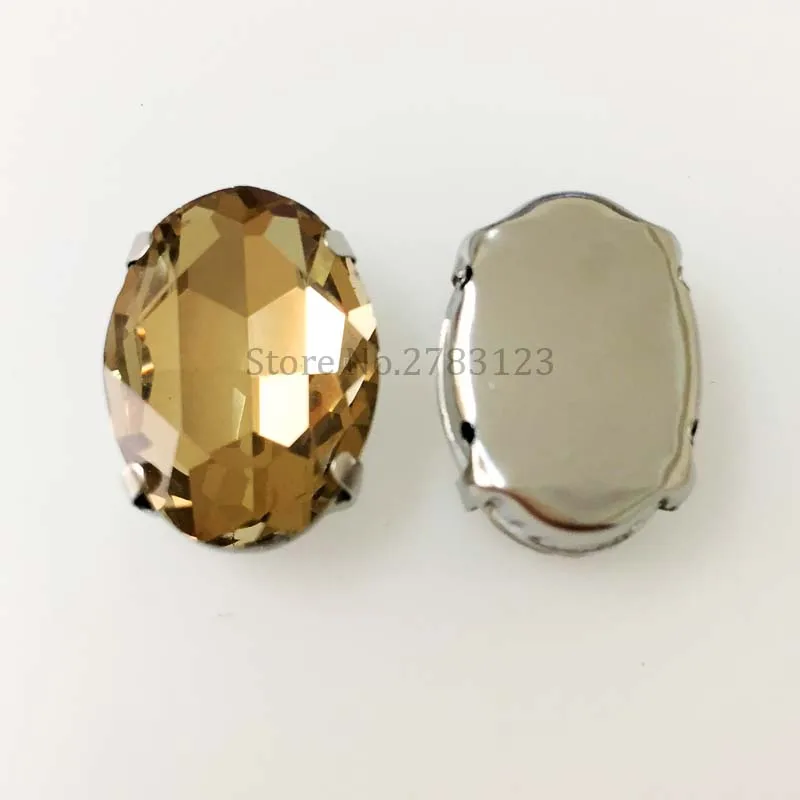 Бесплатная доставка легкий кофе овальной формы стекла Свободные Стразы