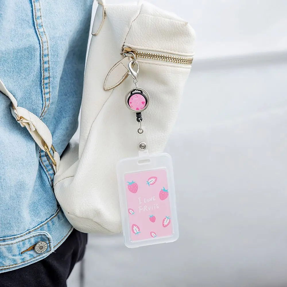 

Cute Cartoon Retractable Badge Card Holder Nurse Doctor Exhibition Pull Key ID Name Card Badge Holder School Office Supplies