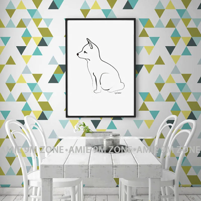 

Tuya Art Tuya Custom green geometric modern european design wall mural on wall for livingroom home decor free shipping