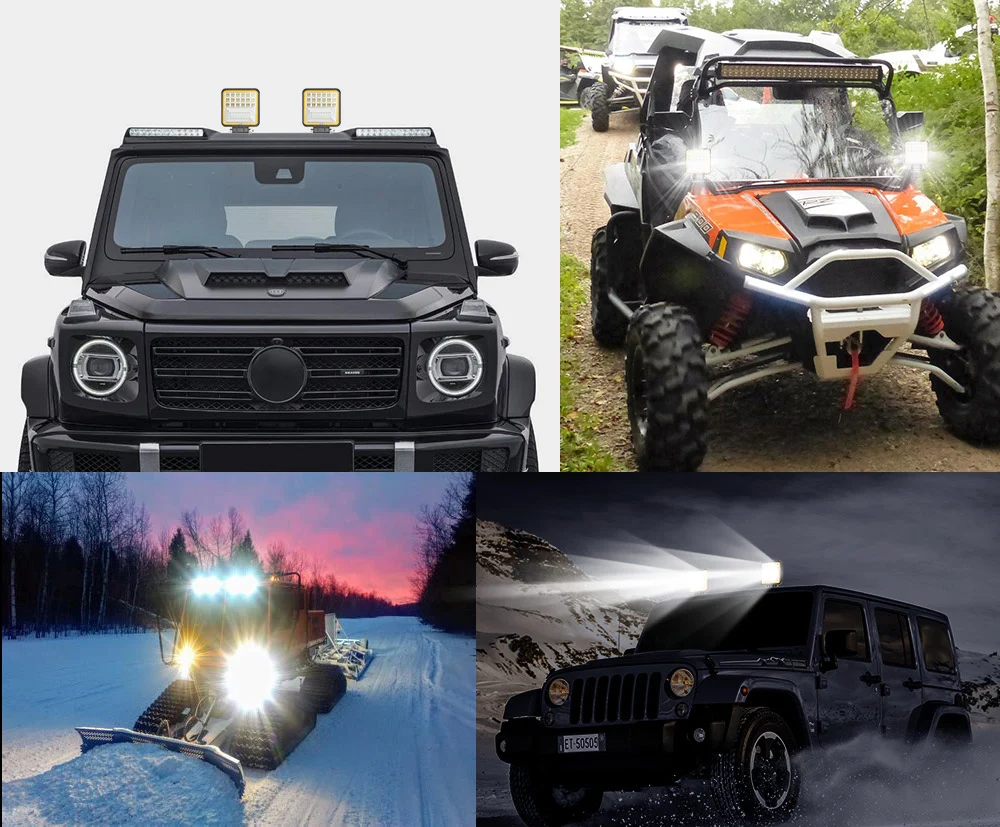 ISincer 126 Вт светодиодный бар 42 светодиодный рабочий свет 12 в 24 В для 4x4 внедорожный светодиодный свет бар белый желтый свет лампа круглый квадратный рабочий свет