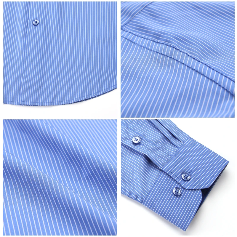 Новинка 2018 мужская рубашка в полоску с длинным рукавом Классического кроя