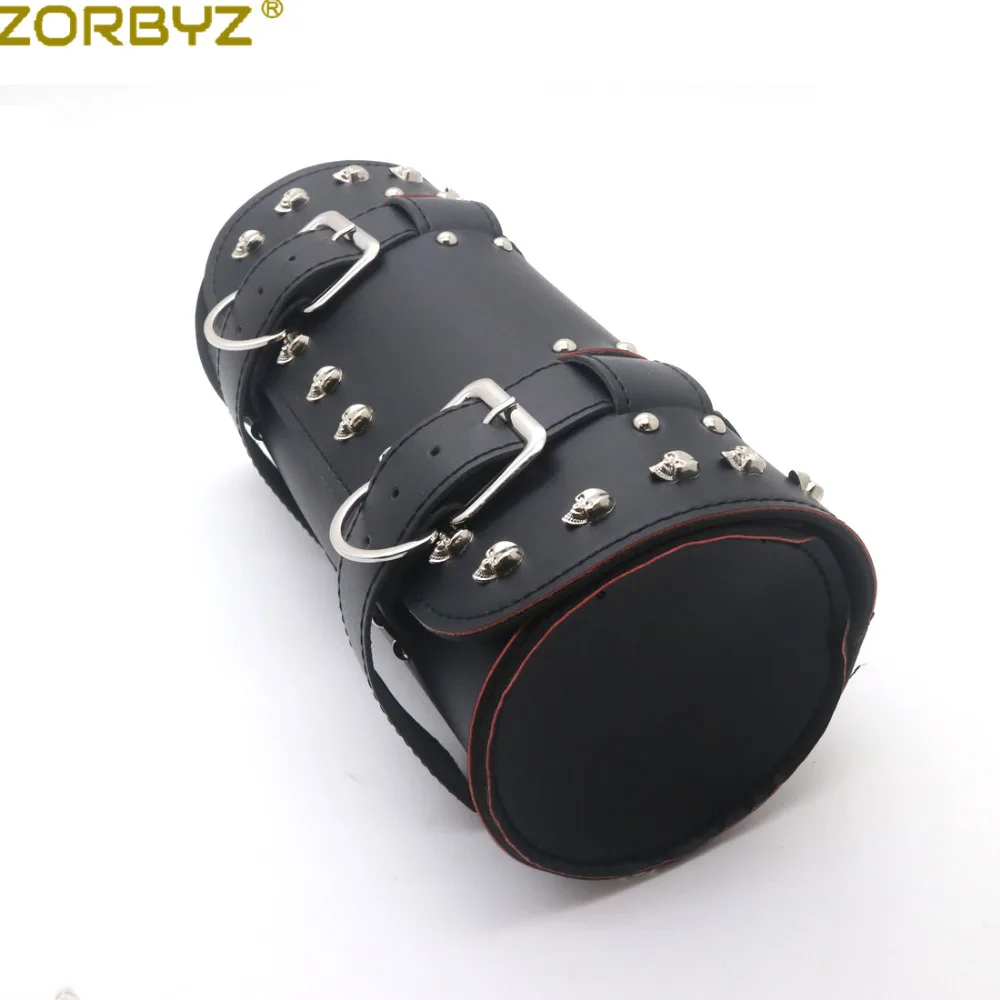 ZORBYZ черная мотоциклетная сумка из искусственной кожи с черепом круглая баррель