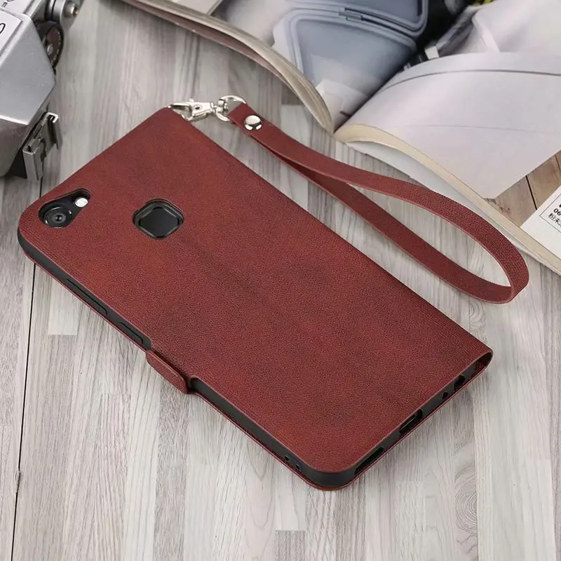 ДЛЯ Vivo Y79 Y75 Y73 V9 чехол Магнитный винтажный флип-кошелек с подставкой кожаный V7 Play