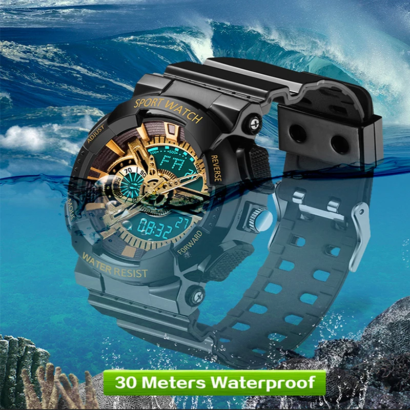 Часы наручные SANDA Мужские кварцевые модные цифровые аналоговые светодиодные