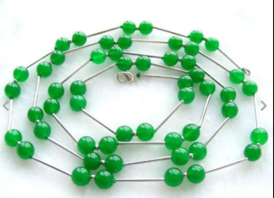 Q выбрать цвет изумительное 8 мм круглое зеленое натуральное Ожерелье 43 см|natural