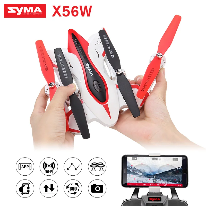 Складной Радиоуправляемый Дрон Syma X56W Wifi камера FPV RC Квадрокоптер 4CH 2 4G вертолет с