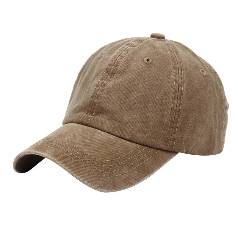 Регулируемая однотонная солнцезащитная Кепка унисекс из потертого хлопка для