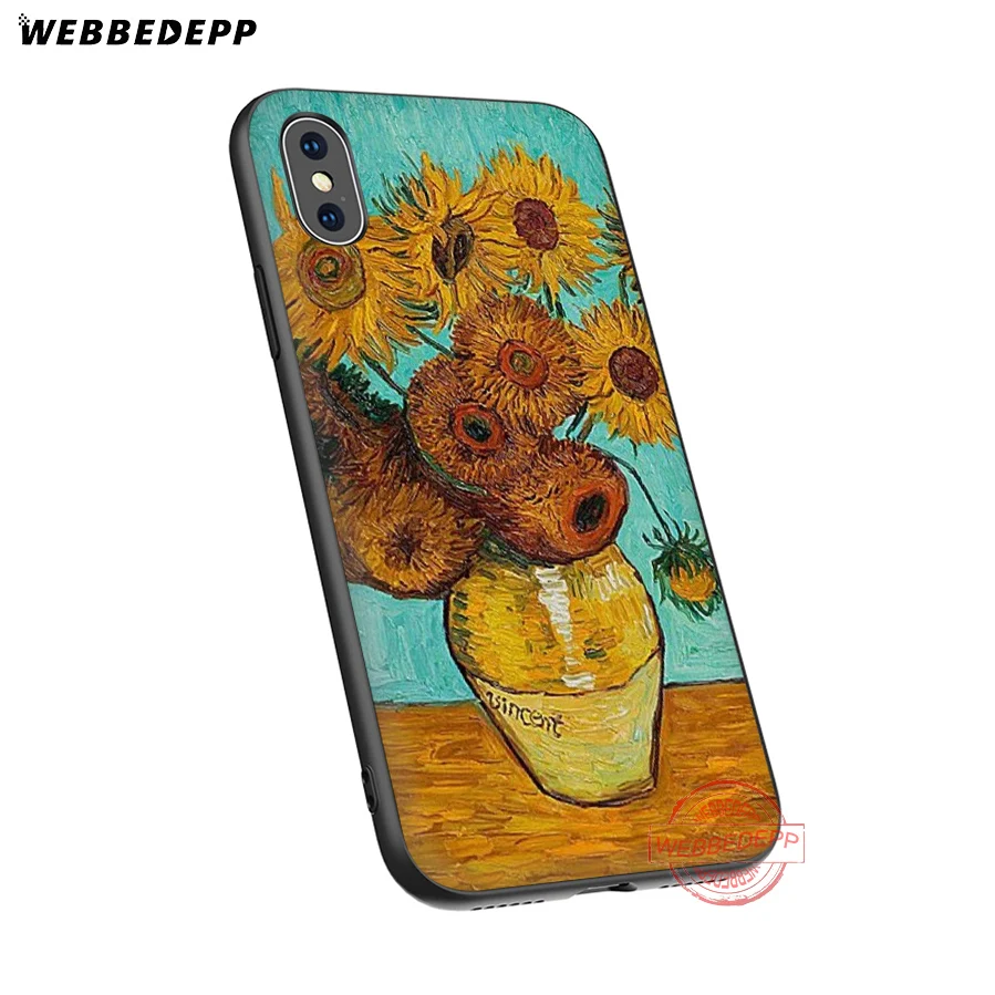 Мягкий силиконовый чехол WEBBEDEPP Vincent Van Gogh Sunflower для iPhone 8 7 6S 6 Plus 11 Pro XS Max XR X 5 5S SE |