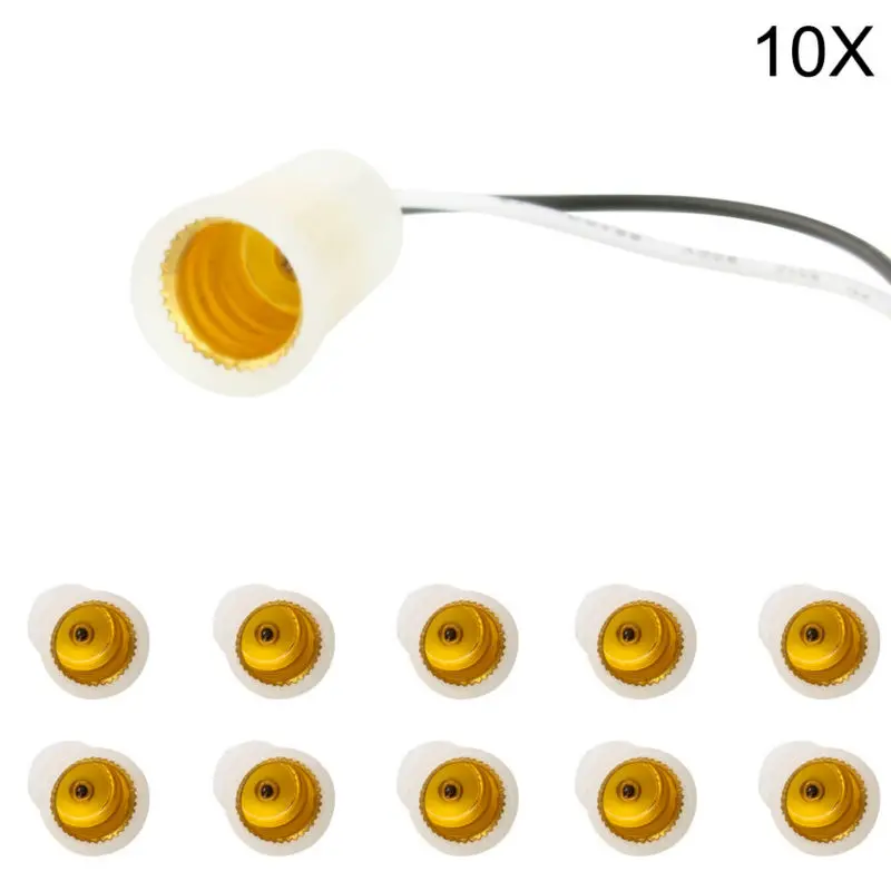 

10x E12 Candle Candelabra Light Socket Lamp Holder Base with Leads