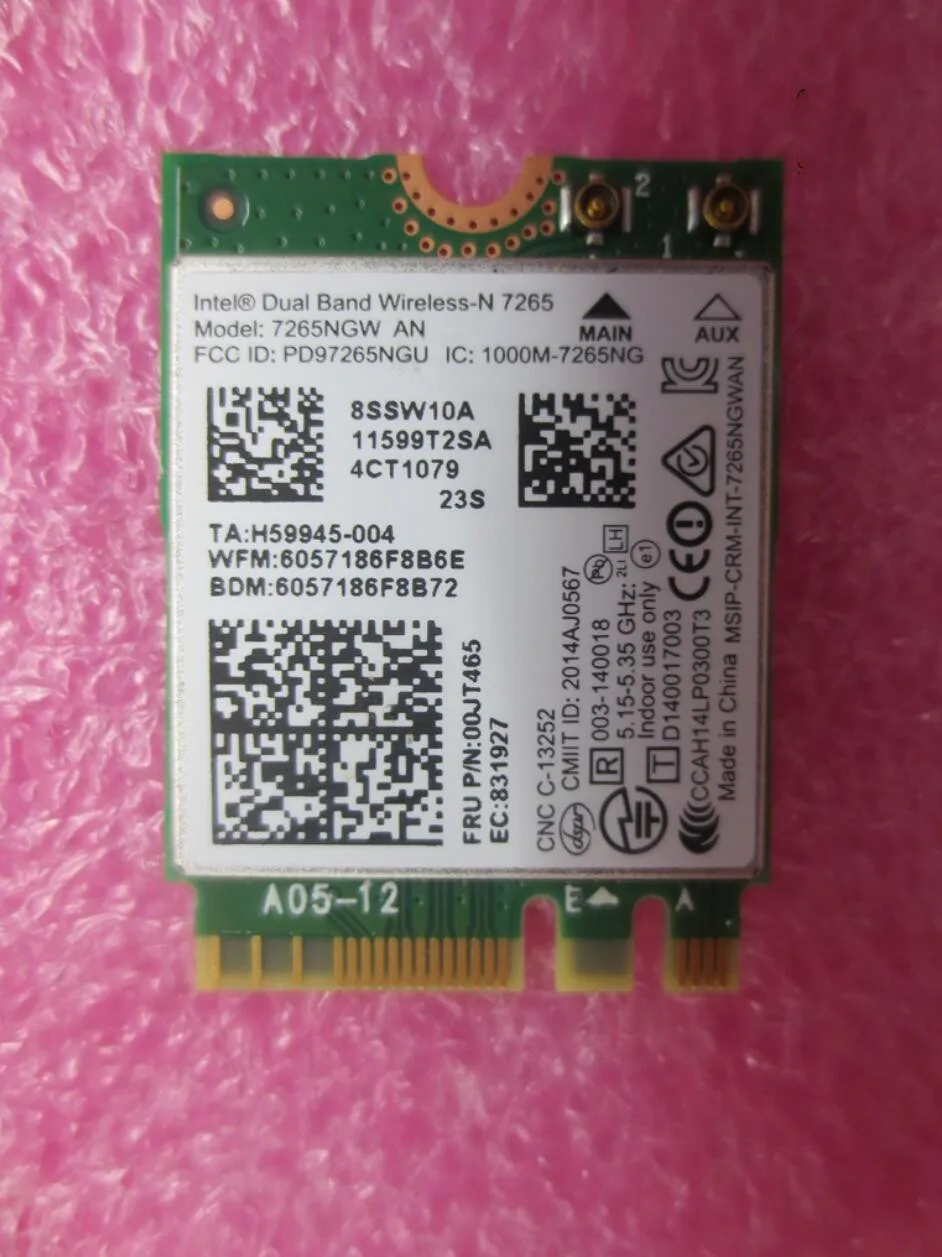 Lenovo Thinkpad X250 T450 T550 W550 X1 3rd Двухдиапазонная Wlan карта 7265 7265AN 7265NGW WiFi + BT4.0 NGFF/M.2 00JT465