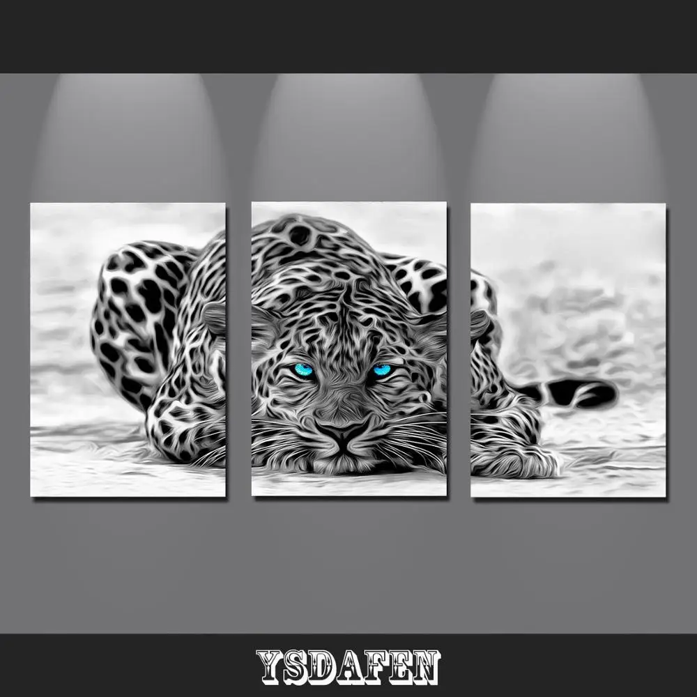 3 Панель стены Книги по искусству серый с леопардовым принтом Настенная живопись